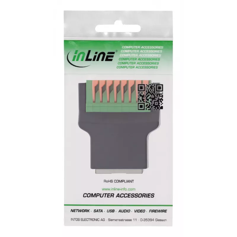 InLine 92505E kabelverbinder RJ45 8P8C / rijgklem, 8-polig zwart