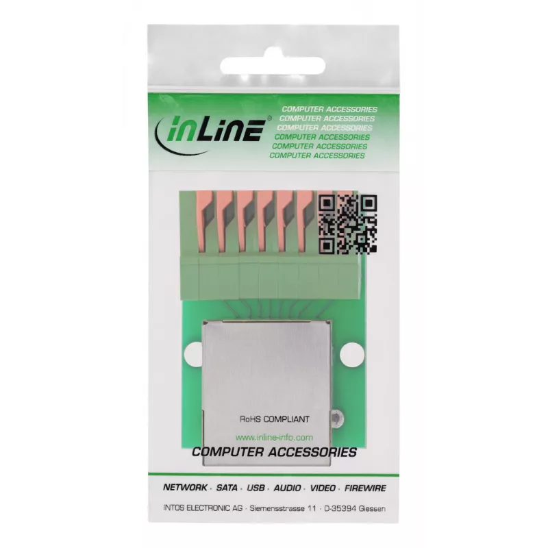 InLine 92505F draadverbinder RJ45 Cat.5e 8P8C / klemmenstrook, 8-polig groen