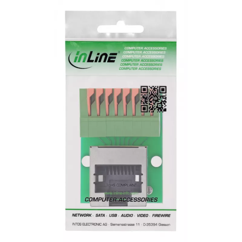 InLine 92505G draadverbinder RJ45 Cat.5e 8P8C / klemmenblok, 8-polig groen