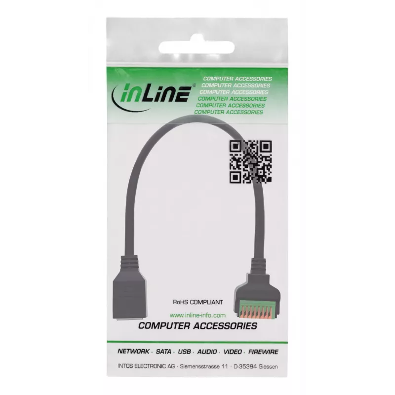 InLine 92505H draadverbinder RJ45 Cat.5e 8P8C / klemmenblok, 8-polig zwart