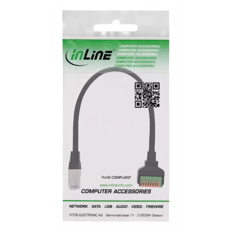 InLine 92505I draadverbinder RJ45 Cat.5e 8P8C / klemmenstrook, 8-polig zwart