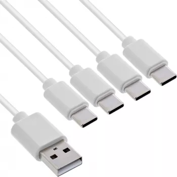 InLine 35142W USB-kabel USB 2.0 2 m USB A 4 x USB-C wit