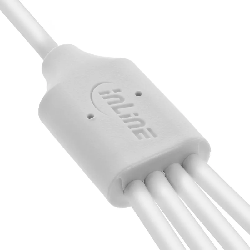 InLine 35146W USB-kabel USB 2.0 0,5 m USB A 4 x USB-C wit