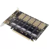 InLine 76619G Interfacekaart, PCIe x16 naar 5x M.2 Key B SATA, incl. low-profile beugel