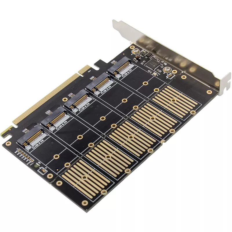 InLine 76619G Interfacekaart, PCIe x16 naar 5x M.2 Key B SATA, incl. low-profile beugel
