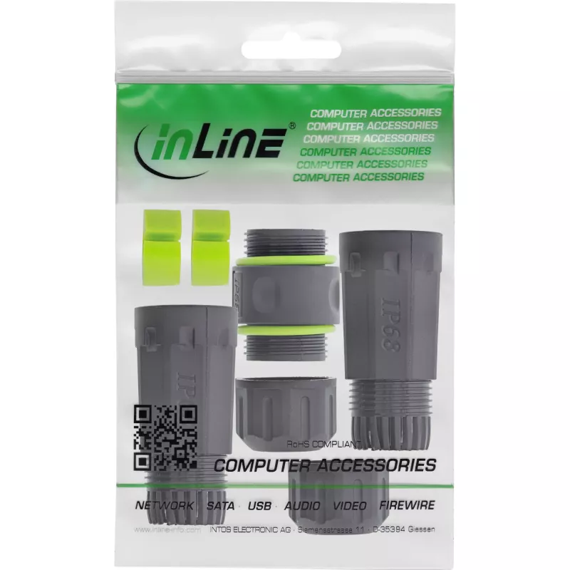 InLine 69927D Glasvezelkoppeling SC, IP68, 2x SC-aansluiting, voor buiten, M20