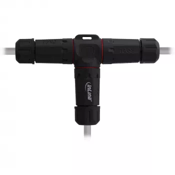 InLine 69927U IP68 netspanningskoppeling, 3-polig, 3-weg (T), M20, zwart