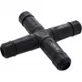 InLine 69927V IP68 netspanningskoppeling, 3-polig, 4-weg (kruis), M20, zwart
