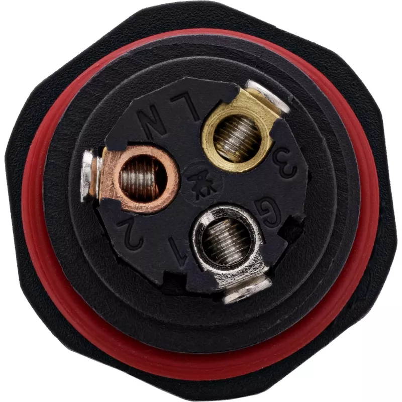 InLine 69927V IP68 netspanningskoppeling, 3-polig, 4-weg (kruis), M20, zwart