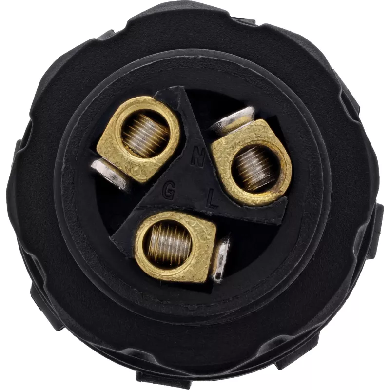 InLine 69927W IP68 netspanningskoppeling, 3-polig, stekker/aansluiting, M20, zwart