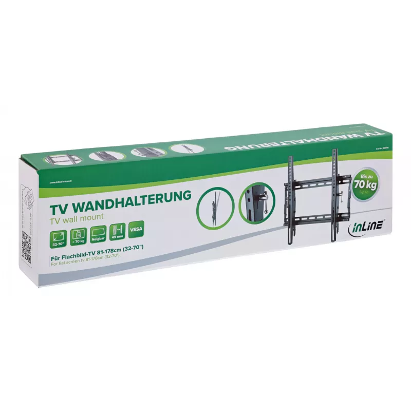 InLine 23101B tv-muurbeugel/standaard 177,8 cm (70 inch) zwart
