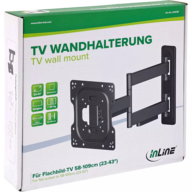InLine 23103B tv-muurbeugel 109,2 cm (43 inch) zwart