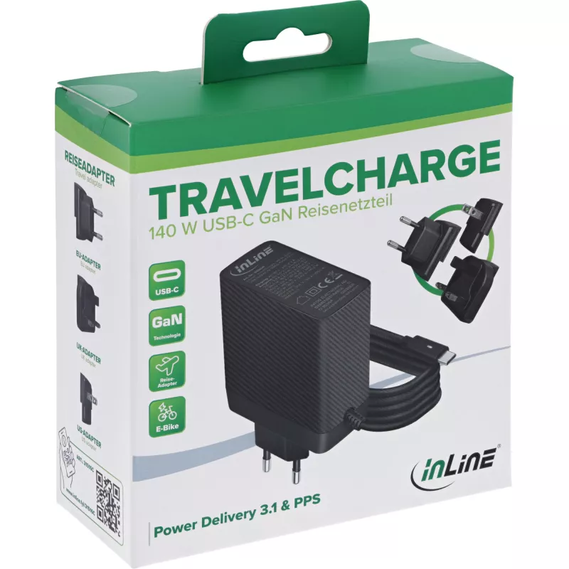 Mobiele oplader InLine 31516C — compacte USB-netadapter voor het opladen van smartphones en tablets