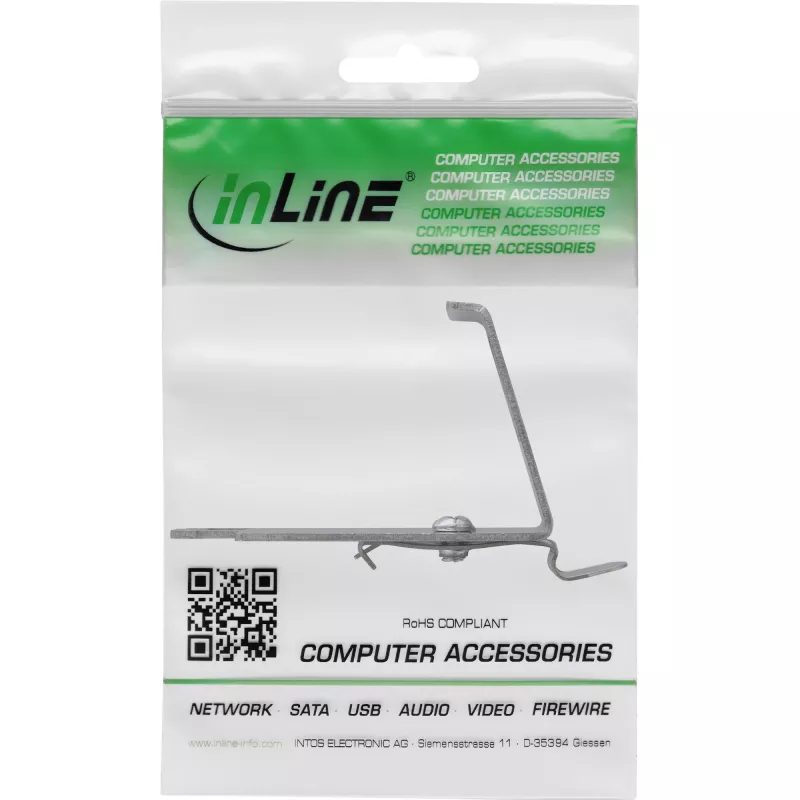 InLine 76203M Keystone SNAP-In metalen modulehouder, 2-voudig, voor DIN-rail, met lipje