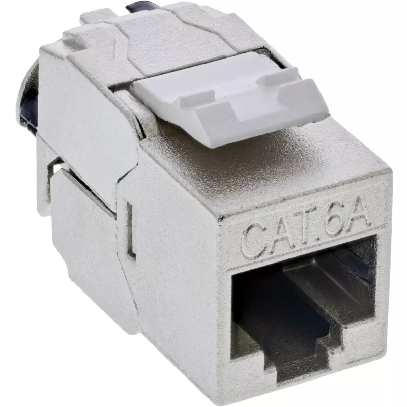 InLine 76202V Keystone RJ45-aansluiting slim, SNAP-In, Cat.6A, geïntegreerde kabelbinder, 10 stuks