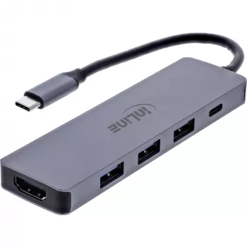 InLine 33271A interface-hub USB 3.2 Gen 1 (3.1 Gen 1) Type-C 5000 Mbit/s grijs