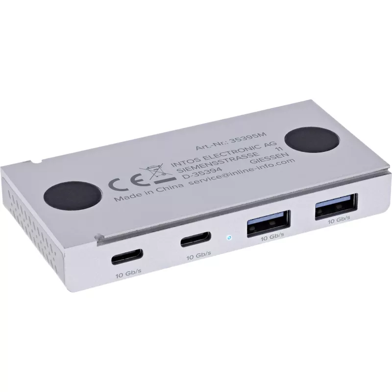 InLine 35395M interface-hub USB 3.2 Gen 2 (3.1 Gen 2) Type-C 10000 Mbit/s zilver