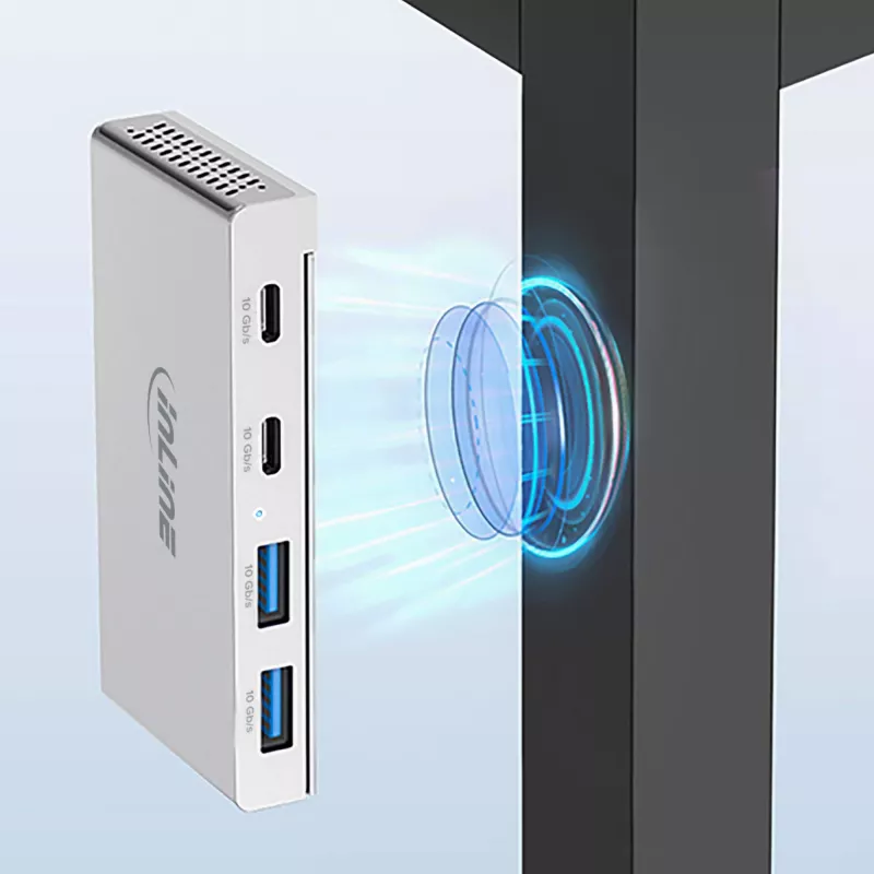 InLine 35395M interface-hub USB 3.2 Gen 2 (3.1 Gen 2) Type-C 10000 Mbit/s zilver