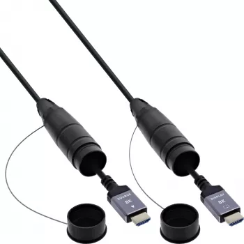 HDMI-kabel InLine 17950T, 50 m, HDMI Type-A stekker–stekker, HDMI 2.1, 48 Gbit/s, zwart