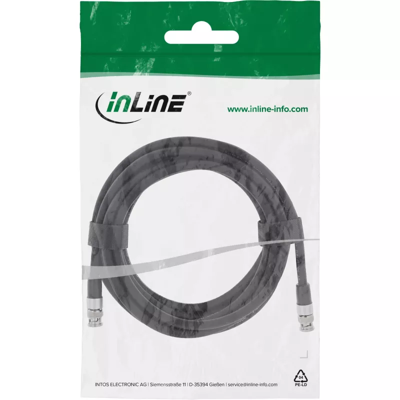 InLine BNC-videokabel, 12G-SDI, 4K60Hz, 75 Ohm, 7,5 m, 10807S