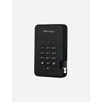 iStorage diskAshur2 256-bit 1 TB USB 3.2 veilig versleutelde solid-state drive – zwart IS-DA2-256-SSD-1TB-B