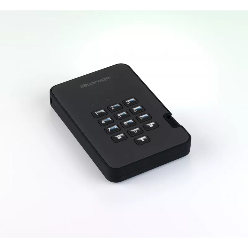 iStorage diskAshur2 256-bit 1 TB USB 3.2 veilig versleutelde solid-state drive – zwart IS-DA2-256-SSD-1TB-B