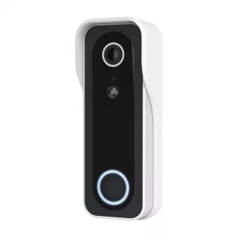 Videodeurbel TRUST DOORCAM-3000, 3 MP, Wi‑Fi 2.4 GHz, MicroSD tot 256 GB, batterij/USB, zwart/wit