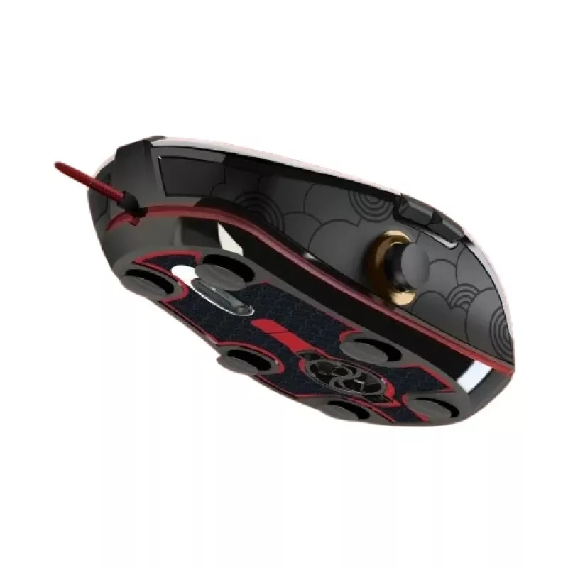 Lexip X Ubisoft - Assassin's Creed - Shadows muis, rechtshandig, optisch, USB Type-A, 12000 DPI, zwart, goud, rood, wit