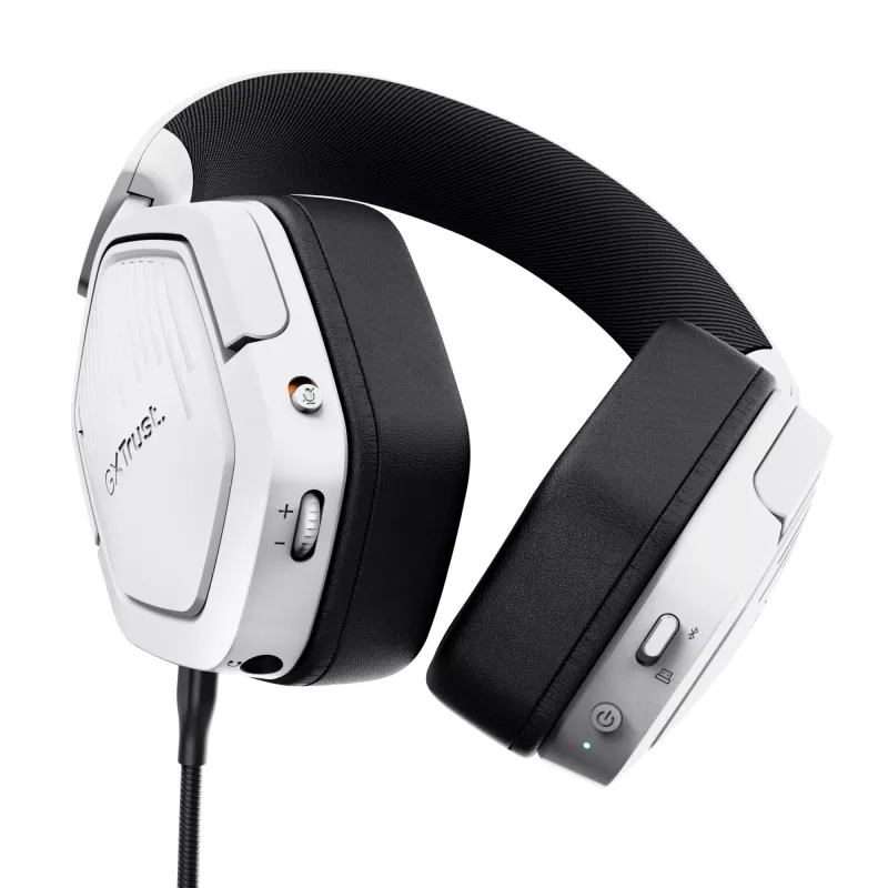 Trust GXT 493W Carus headset bedraad & draadloos hoofdband, helm gaming USB Type-C / USB Type-A Bluetooth wit