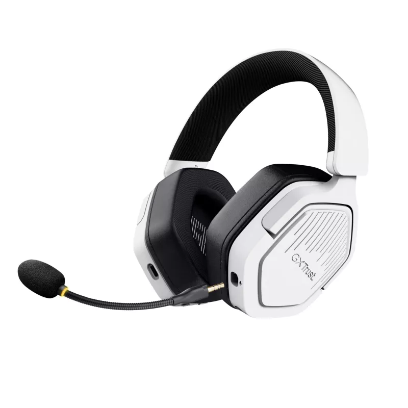 Trust GXT 493W Carus headset bedraad & draadloos hoofdband, helm gaming USB Type-C / USB Type-A Bluetooth wit