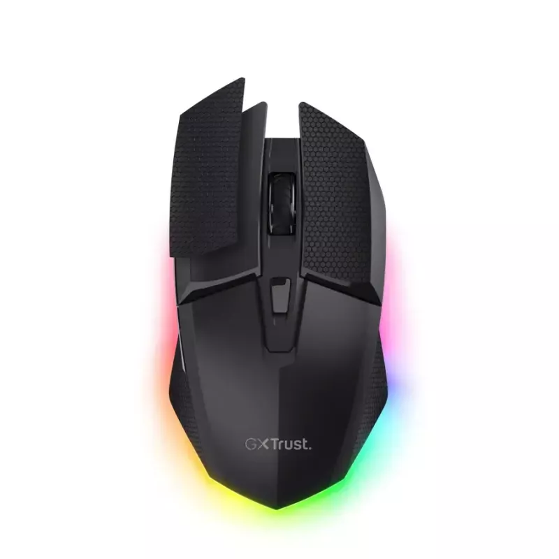 Gaming-muis TRUST GXT 122 Felox+ — rechtshandig, optisch, RF Wireless + Bluetooth, 10000 DPI, 7 toetsen, multi-LED, zwart