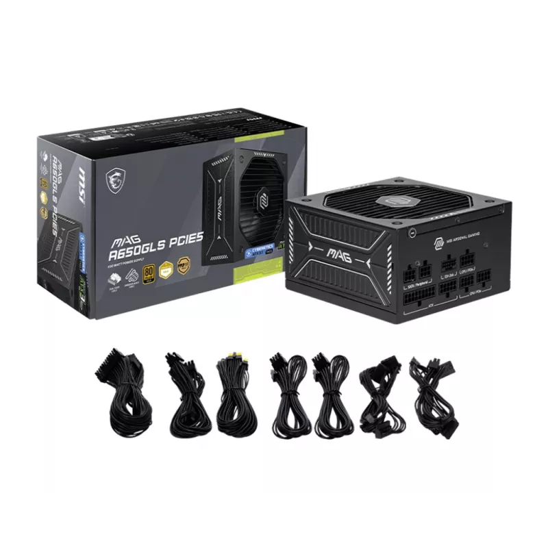 MSI MAG A650GLS PCIE5 voeding 650 W 24-polig ATX ATX zwart