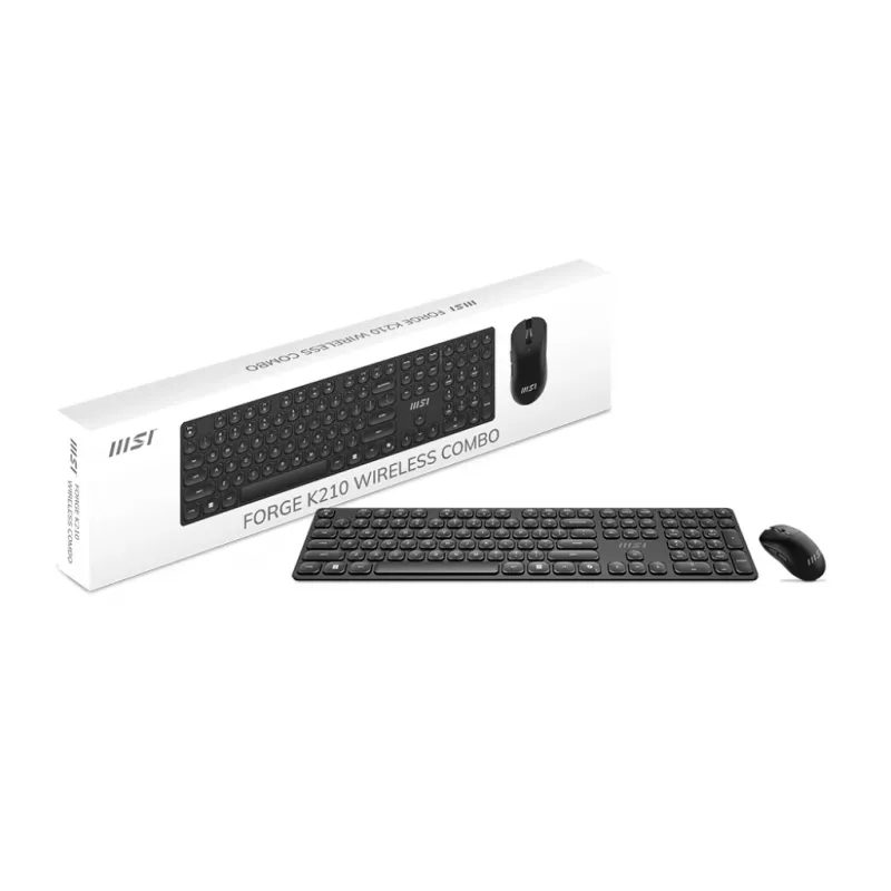 MSI FORGE K210 WIRELESS COMBO toetsenbord muis inclusief home/office USB zwart