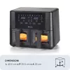 Ariete 4631 Double heteluchtfriteuse 9L, 2400W, totale capaciteit 9L, 11 programma's, multifunctioneel, tot 3,6 kg gefrituurde gerechten temperatuur tot 200°C, dubbele mand, zwart