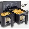 Ariete 4631 Double heteluchtfriteuse 9L, 2400W, totale capaciteit 9L, 11 programma's, multifunctioneel, tot 3,6 kg gefrituurde gerechten temperatuur tot 200°C, dubbele mand, zwart