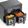 Ariete 4631 Double heteluchtfriteuse 9L, 2400W, totale capaciteit 9L, 11 programma's, multifunctioneel, tot 3,6 kg gefrituurde gerechten temperatuur tot 200°C, dubbele mand, zwart