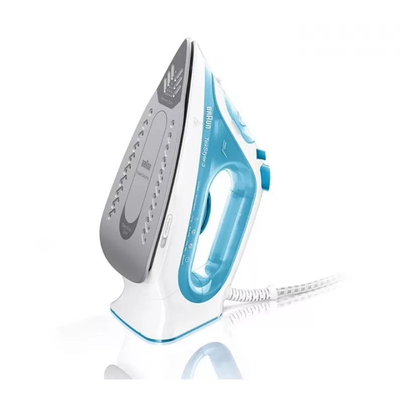 Braun TexStyle 3 stoomstrijkijzer SI 3053 blauw keramische zool 2400 W