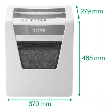 Leitz IQ Office papierversnipperaar Security P5, microsnede, 22,3 cm, 2 x 15 mm, 23 l, 250 vel, 55 dB