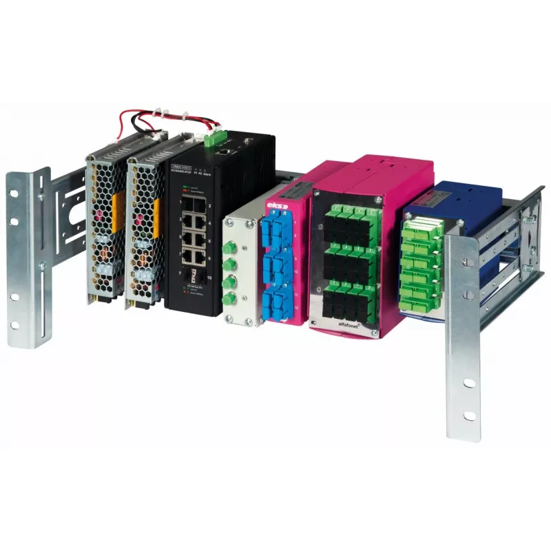 Equip EZR-DIN-4 19-inch DIN-railmodule 2U, RAL 7035