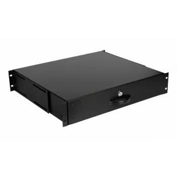 Lade-eenheid Equip afsluitbare lade 19' 2U RAL9005 zwart