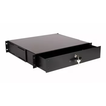 Lade-eenheid Equip afsluitbare lade 19' 2U RAL9005 zwart