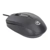 Manhattan Comfort II USB-kabelmuis, zwart, 1000dpi, USB-A, optisch, dubbelhandig, draagbaar/compact, drie knoppen met scrollwiel, drie jaar garantie