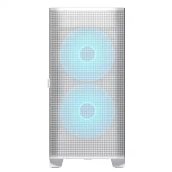 COUGAR pc midi-tower behuizing Airface FLO ARGB wit — 2x180mm voor, 1x120mm achter, ondersteunt 2,5 inch/3,5 inch HDD, 240×480×509 mm
