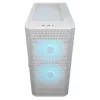 COUGAR pc midi-tower behuizing Airface FLO ARGB wit — 2x180mm voor, 1x120mm achter, ondersteunt 2,5 inch/3,5 inch HDD, 240×480×509 mm