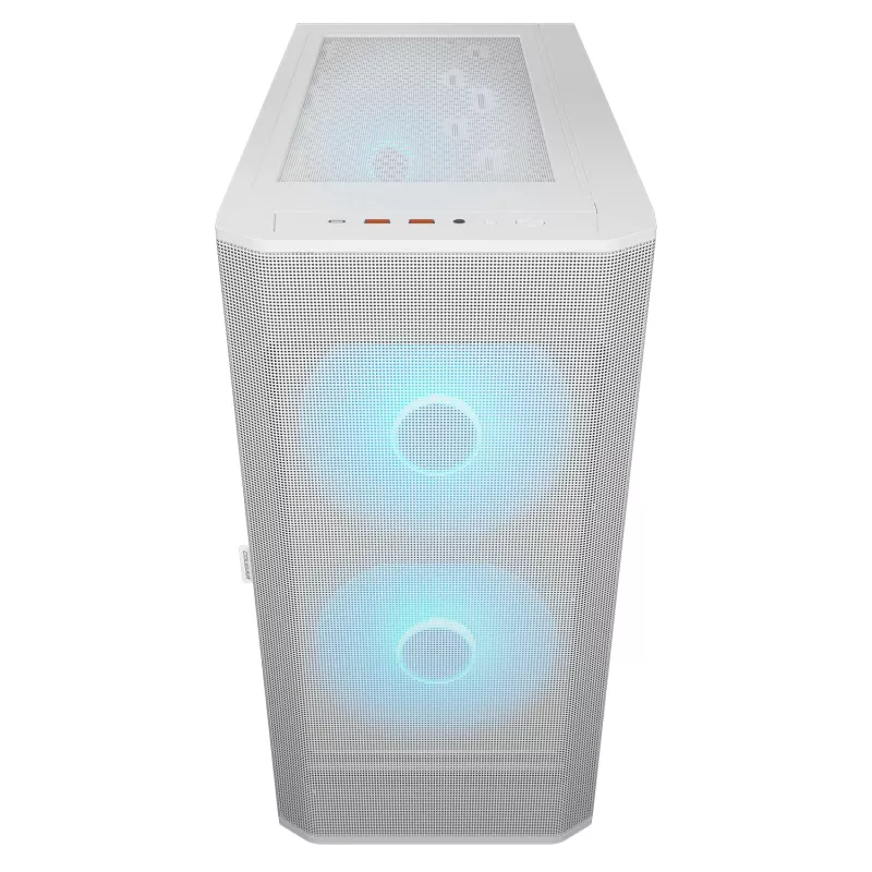 COUGAR pc midi-tower behuizing Airface FLO ARGB wit — 2x180mm voor, 1x120mm achter, ondersteunt 2,5 inch/3,5 inch HDD, 240×480×509 mm