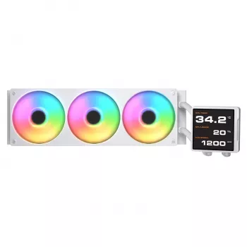 All-in-one CPU-vloeistofkoeler Cougar Poseidon Vistek Pro 360 – 120 mm ventilator, ARGB, wit