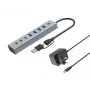 Conceptronic HUBBIES20GP 7-poorts USB 3.0-hub met voeding, 5Gbps, USB-C x 3, USB-A x 4