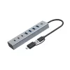 Conceptronic HUBBIES20GP 7-poorts USB 3.0-hub met voeding, 5Gbps, USB-C x 3, USB-A x 4