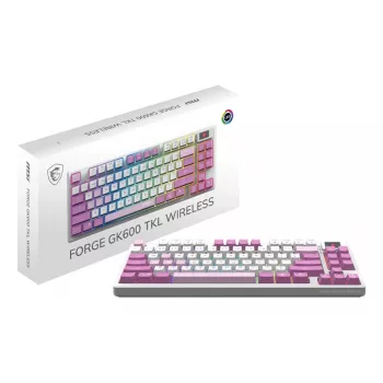 MSI FORGE GK600 TKL draadloos gamingtoetsenbord, QWERTZ DE, violet