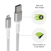dbramante1928 re-charge Pro - BRD-kabel 2,5 m USB-A naar Lightning -W